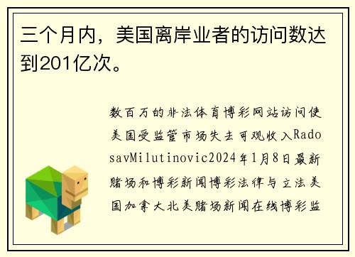 三个月内，美国离岸业者的访问数达到201亿次。